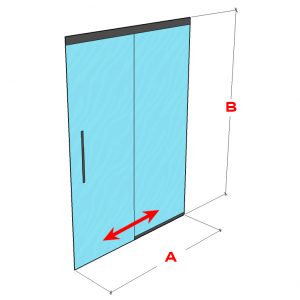 Szilárd fal tolóajtókkal - 1x ajtó 1x FIX