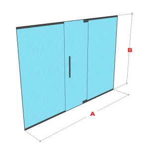 Szilárd fal ajtókkal - 1x ajtó, 2x FIX