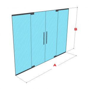 Szilárd fal ajtókkal - 2x ajtó, 2x FIX