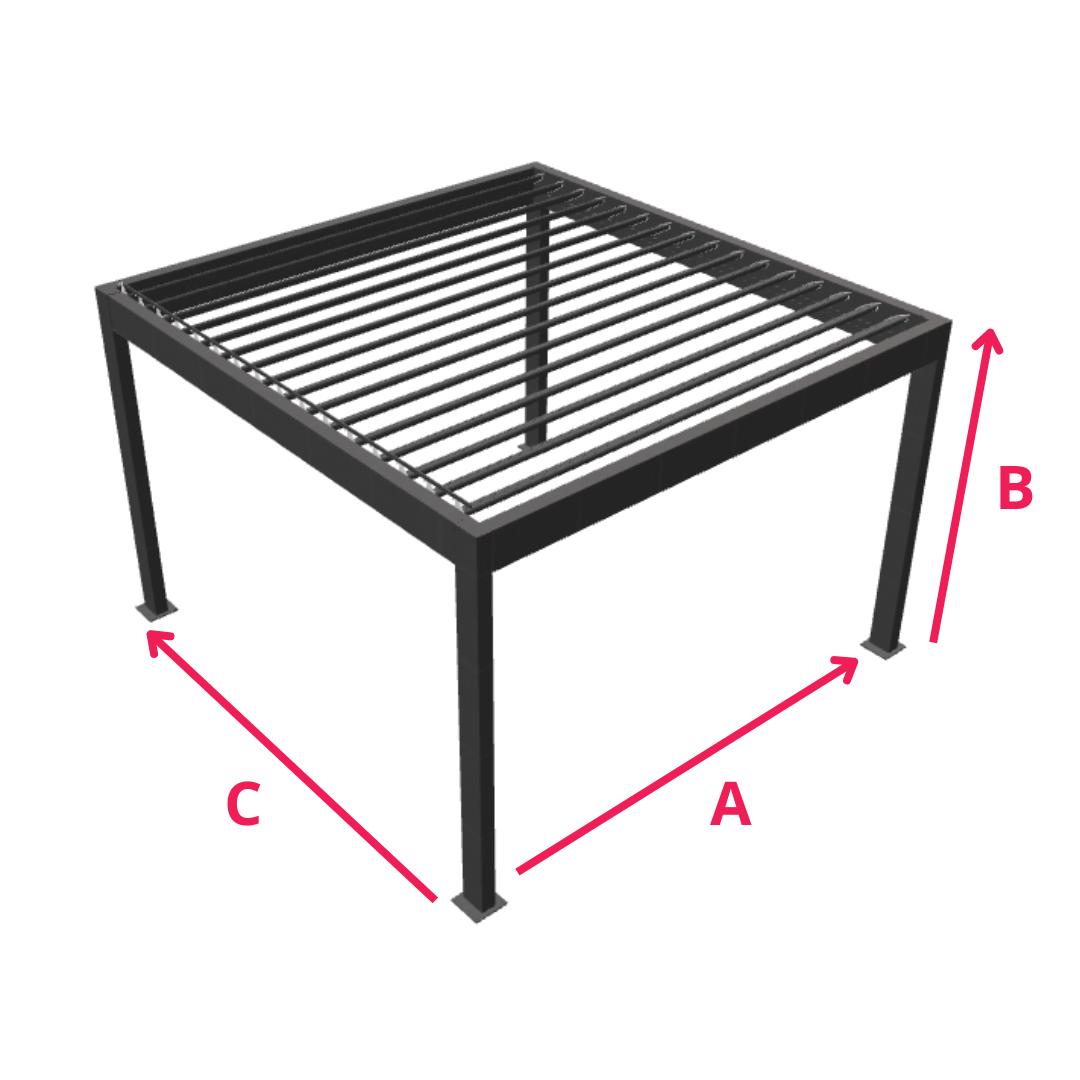 Lamellás pergola - szabadon álló